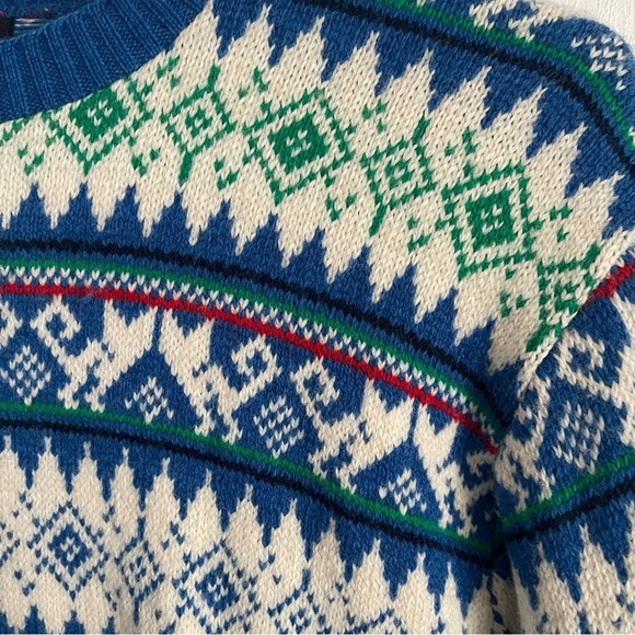 Iredell County Vintage Sweater size large hidden cat print nordic design EUC - Picture 3 of 11